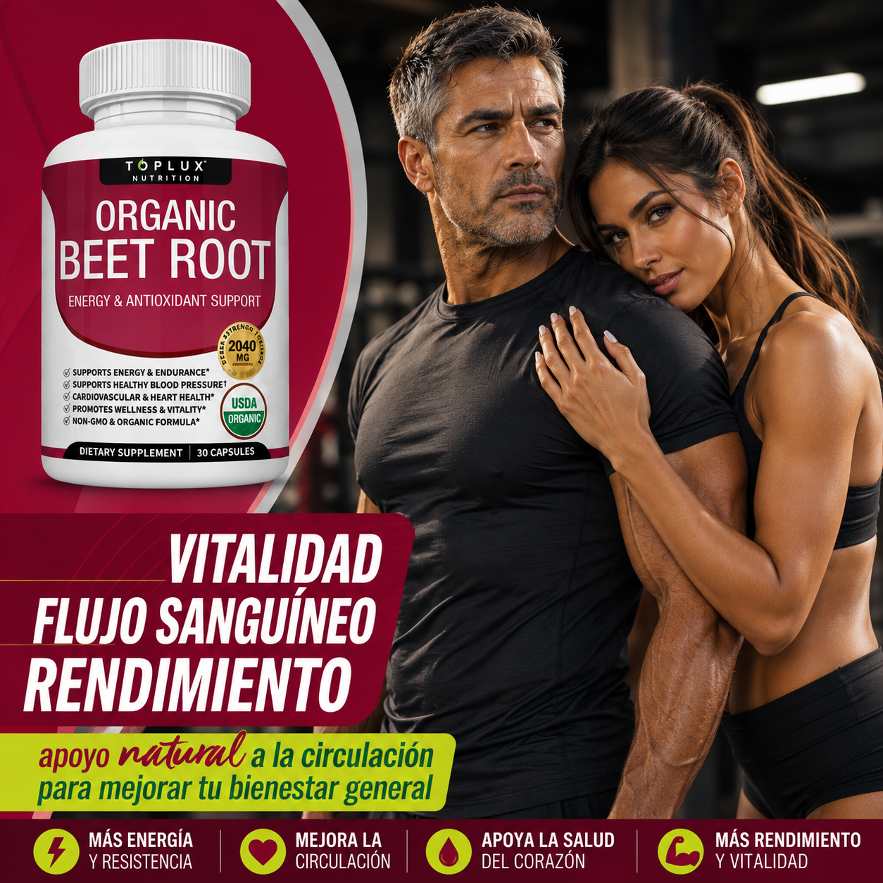 Organic Beet Root | 30 Cápsulas